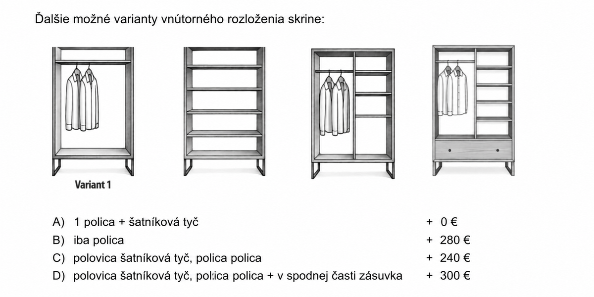 Masívna dubová šatníková skriňa Vinter